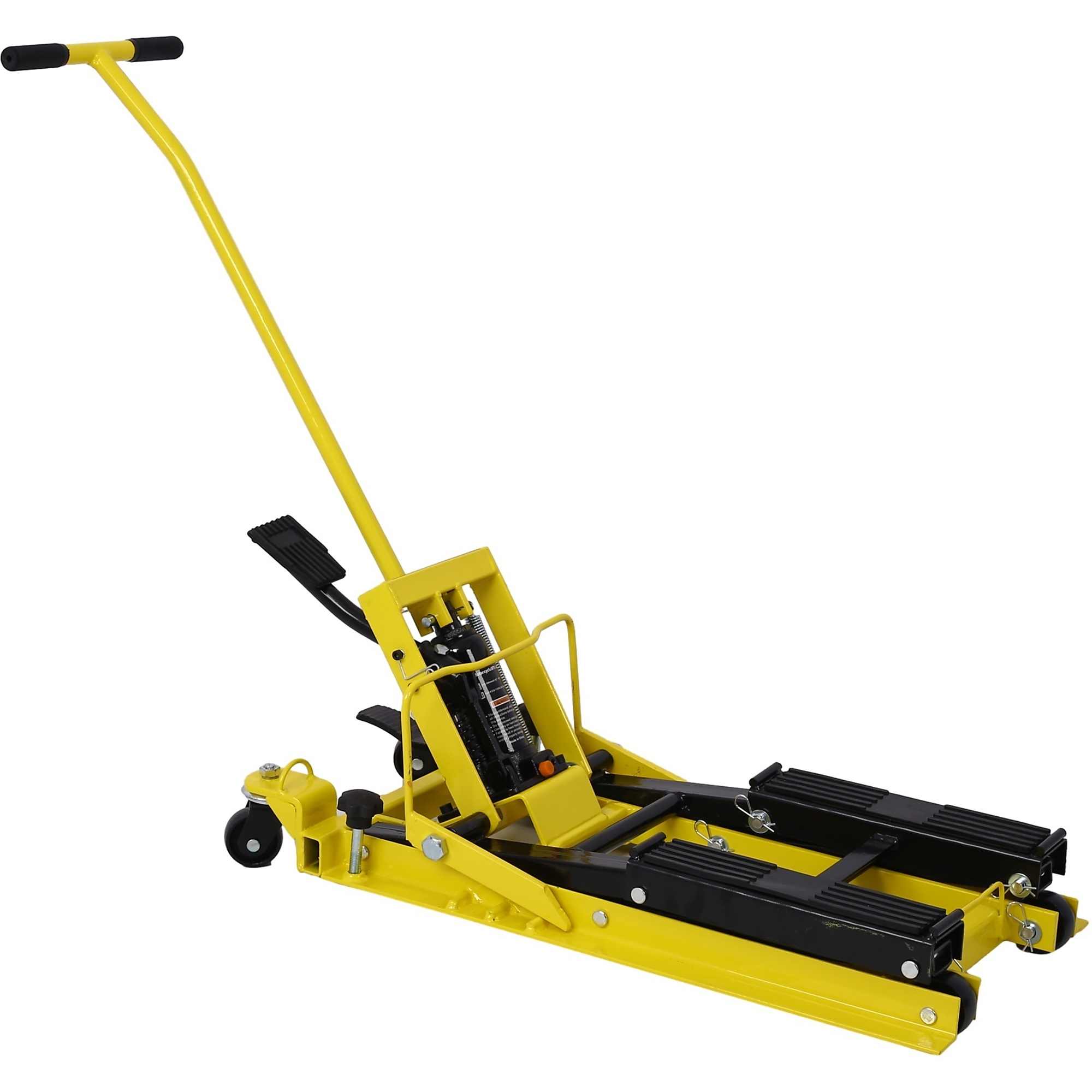 BlackTeck Hydraulic Motorcycle Lift Jack — 1500-Lb. Capacity, Yellow, Tie-Down, Model# N2-66963